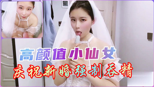高颜值小仙女庆祝新婚强制吞精